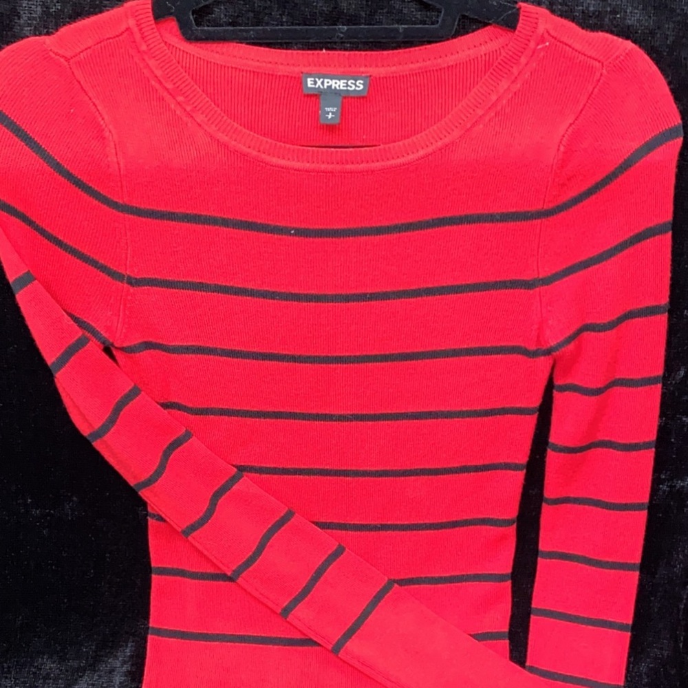 Size Small black and red striped sweater